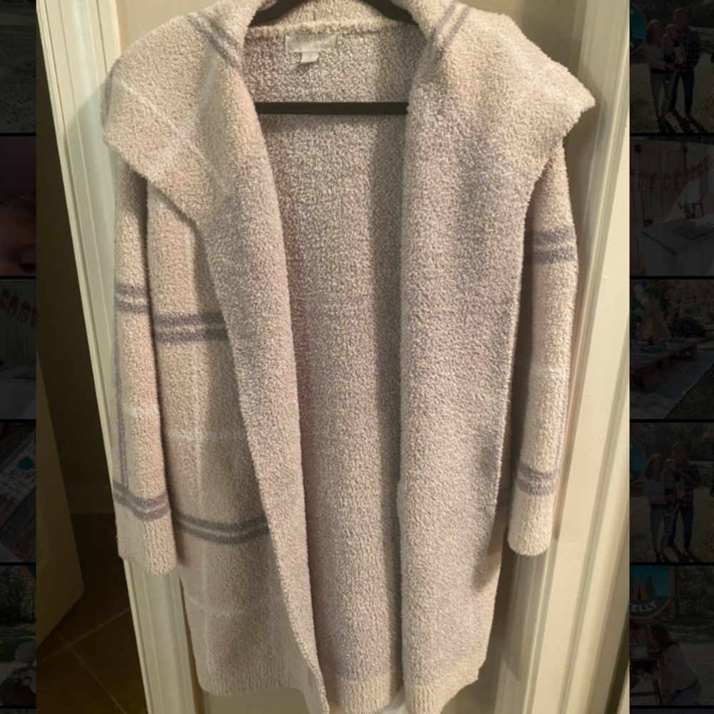 Barefoot Dreams CozyChic Windowpane Drape Cardigan